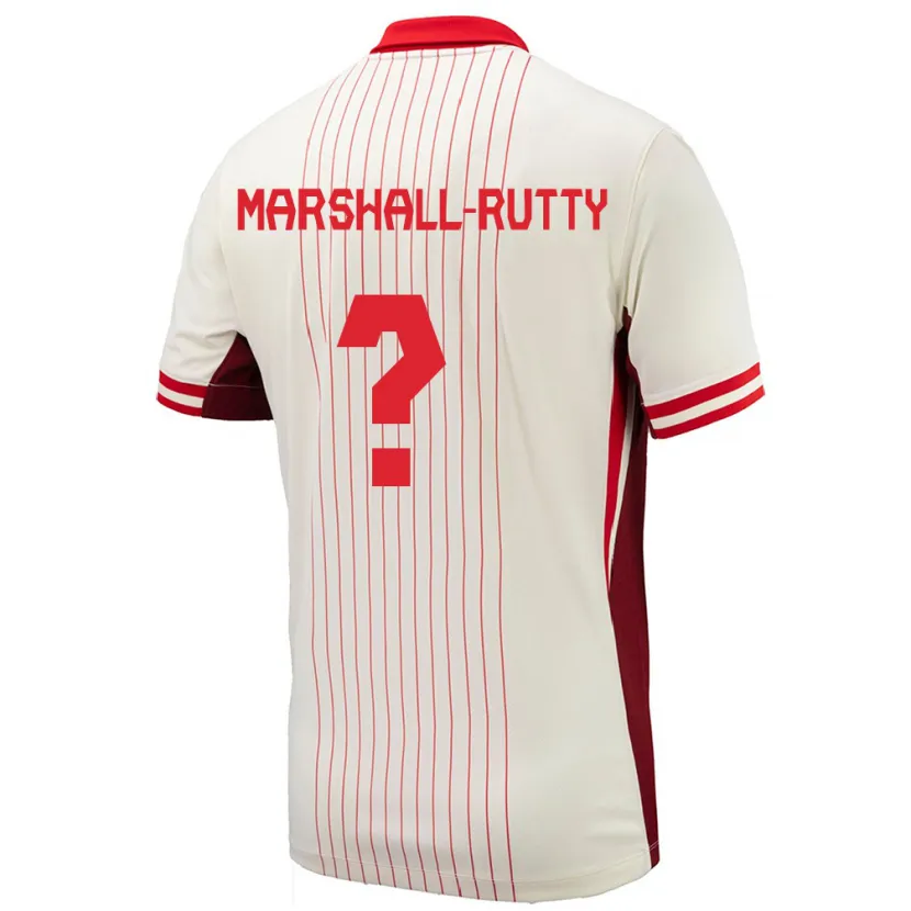 DanxenキッズカナダJahkeele Marshall Rutty#0白アウェイシャツ24-26ジャージーユニフォーム