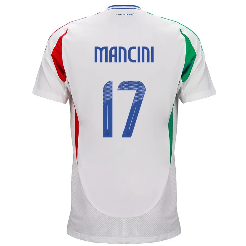 Danxenキッズイタリアジャンルカ・マンチーニ#17白アウェイシャツ24-26ジャージーユニフォーム