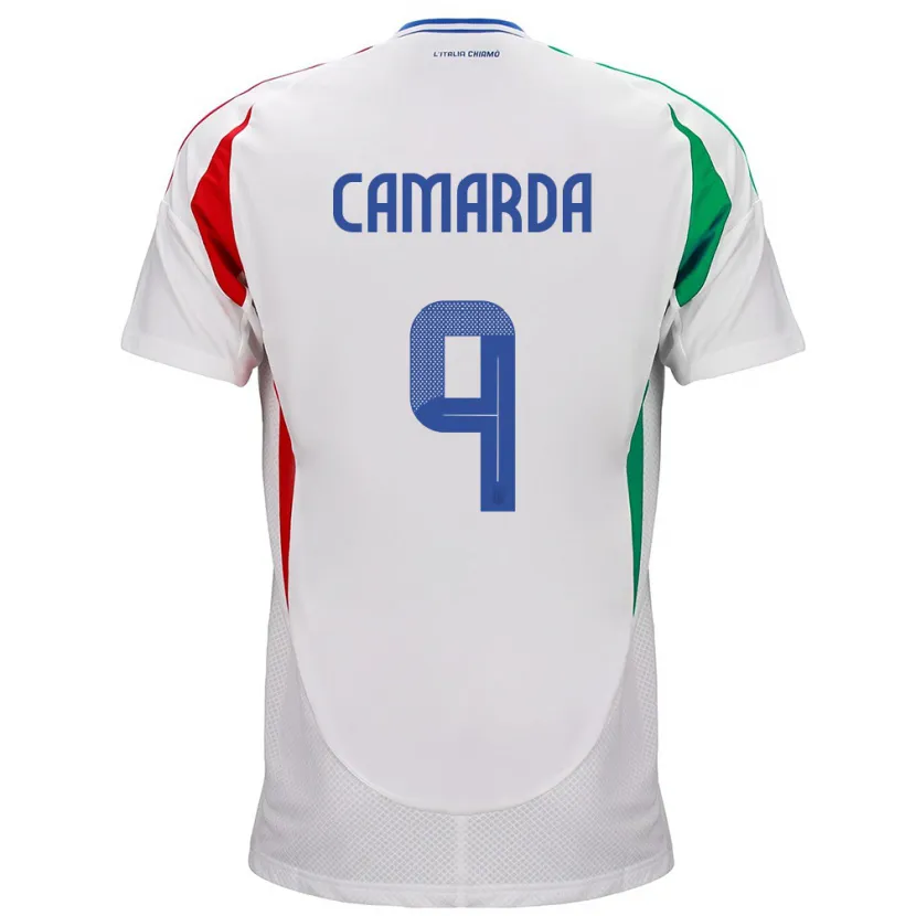 DanxenキッズイタリアFrancesco Camarda#9白アウェイシャツ24-26ジャージーユニフォーム