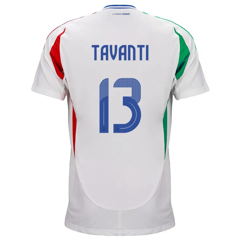 DanxenキッズイタリアSamuele Tavanti#13白アウェイシャツ24-26ジャージーユニフォーム