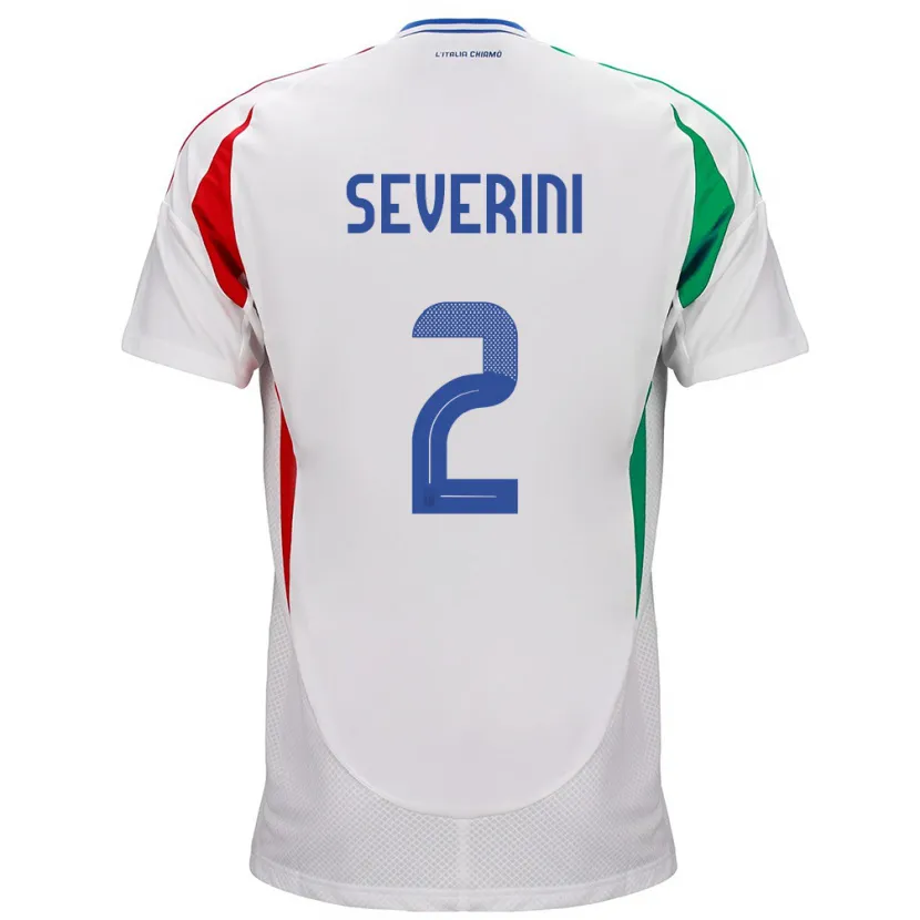 Danxenキッズイタリアエンマ・セヴェリーニ#2白アウェイシャツ24-26ジャージーユニフォーム