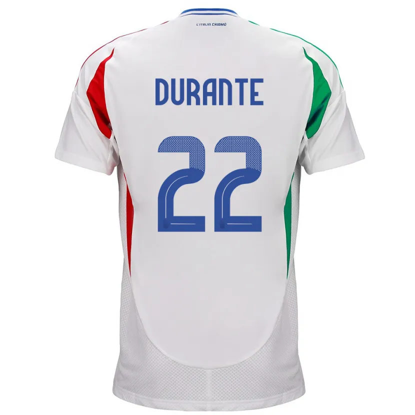 Danxenキッズイタリアフランチェスカ・ドゥランテ#22白アウェイシャツ24-26ジャージーユニフォーム