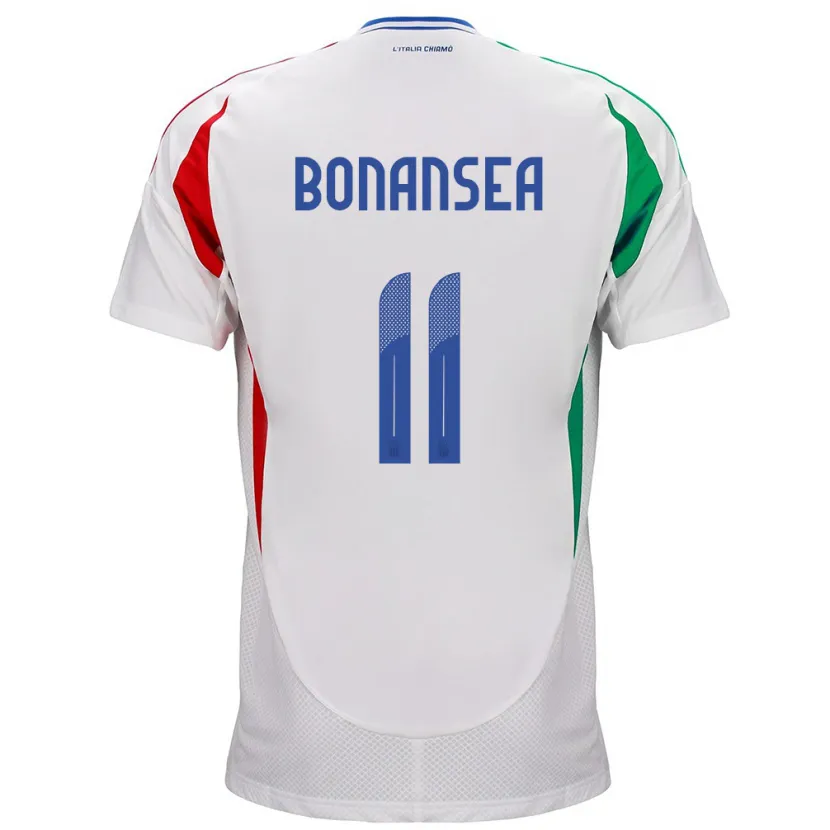 Danxenキッズイタリアバルバラ・ボナンセーア#11白アウェイシャツ24-26ジャージーユニフォーム
