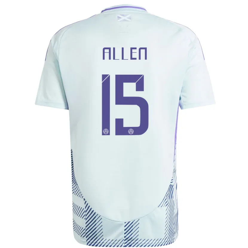 DanxenキッズスコットランドGreig Allen#15ライトミントブルーアウェイシャツ24-26ジャージーユニフォーム