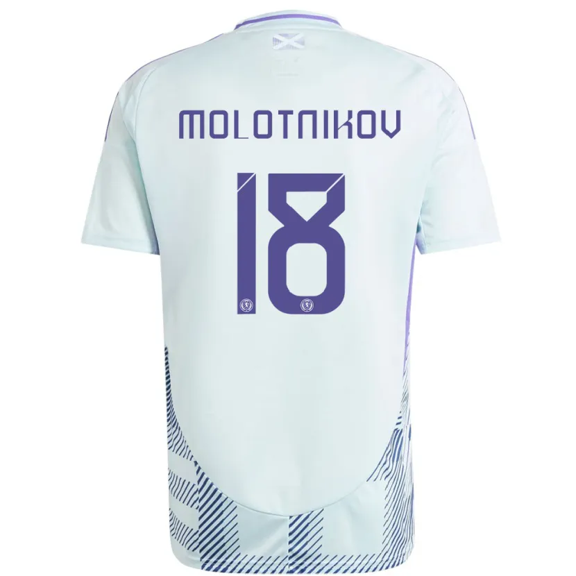 DanxenキッズスコットランドRudi Molotnikov#18ライトミントブルーアウェイシャツ24-26ジャージーユニフォーム