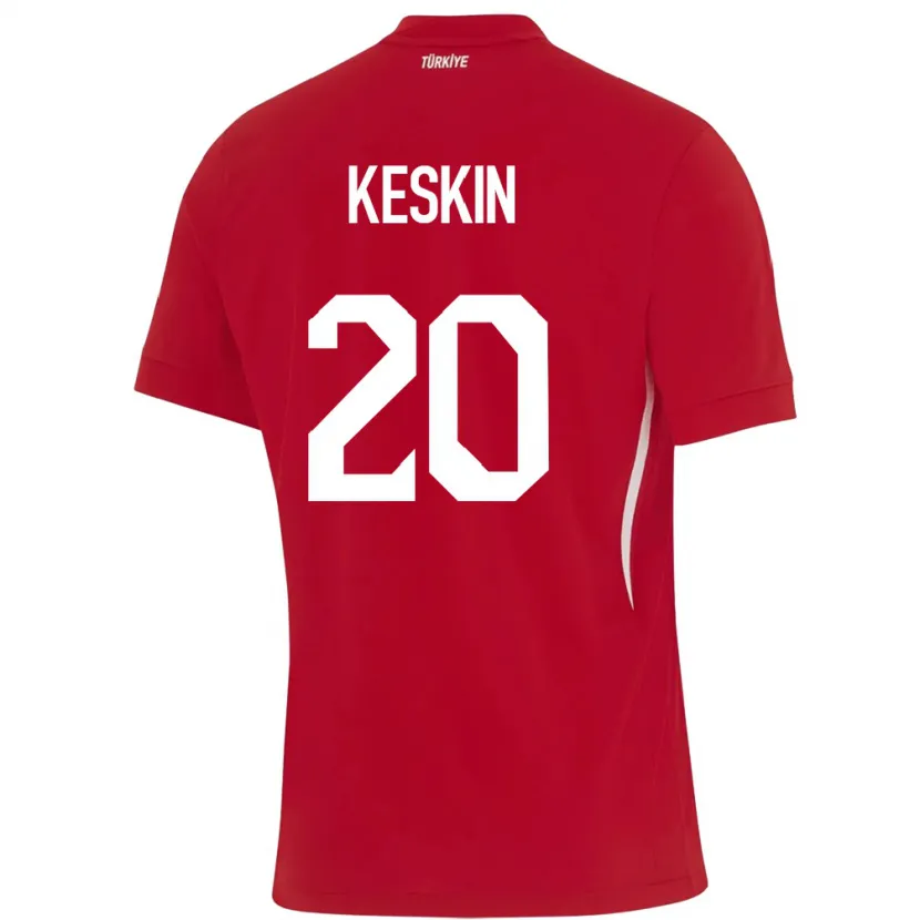 DanxenキッズトルコElif Keskin#20赤アウェイシャツ24-26ジャージーユニフォーム