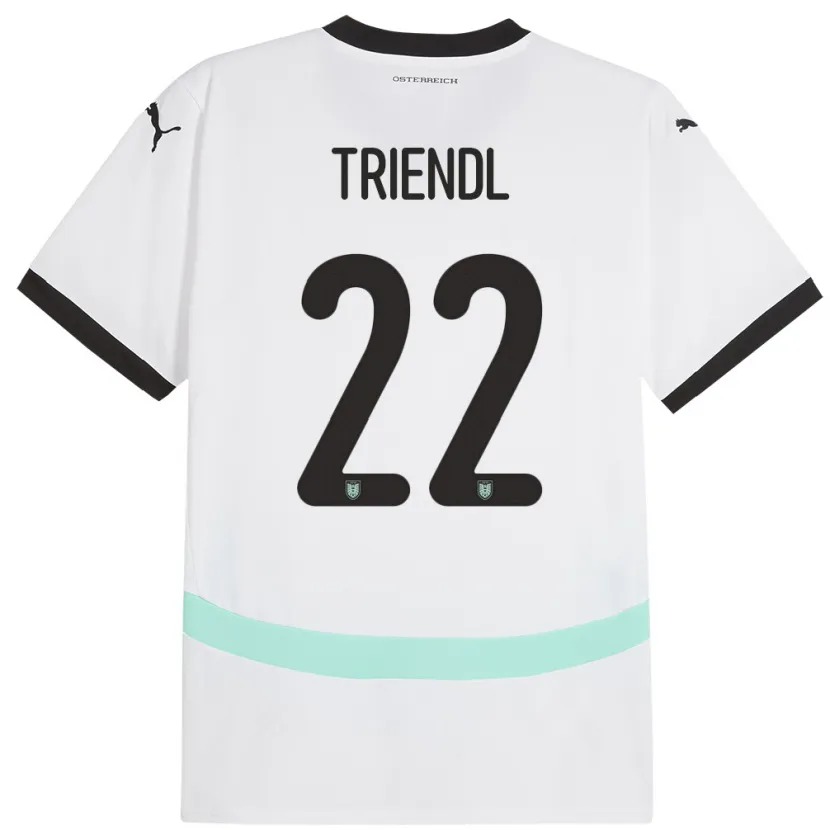 DanxenキッズオーストリアLena Triendl#22白アウェイシャツ24-26ジャージーユニフォーム