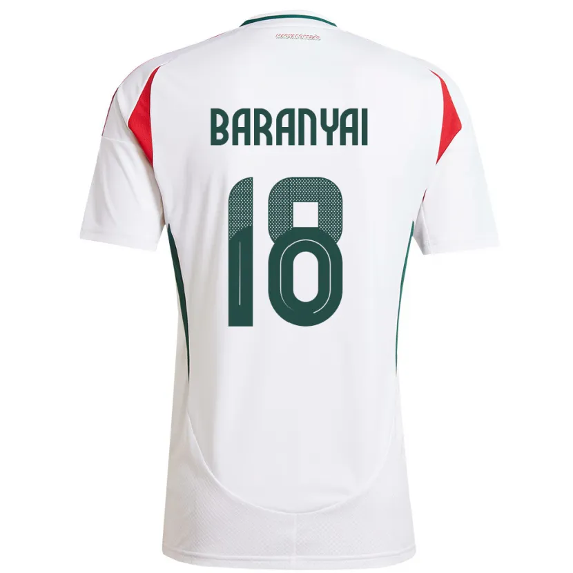 DanxenキッズハンガリーNimród Baranyai#18白アウェイシャツ24-26ジャージーユニフォーム