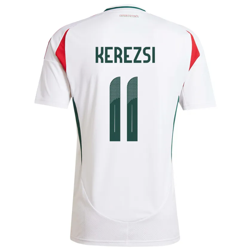DanxenキッズハンガリーZalán Kerezsi#11白アウェイシャツ24-26ジャージーユニフォーム