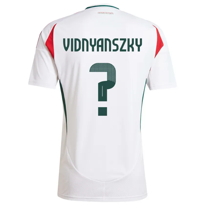 DanxenキッズハンガリーMátyás Vidnyánszky#0白アウェイシャツ24-26ジャージーユニフォーム