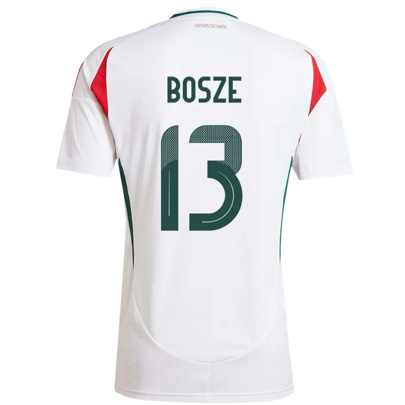 DanxenキッズハンガリーLevente Bősze#13白アウェイシャツ24-26ジャージーユニフォーム