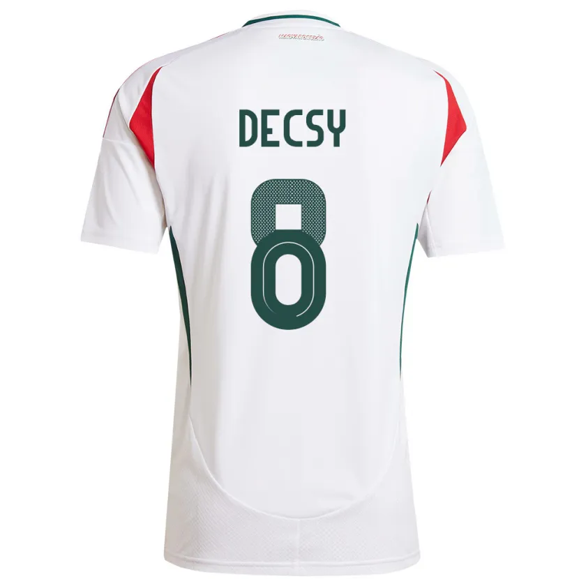 DanxenキッズハンガリーÁdám Décsy#8白アウェイシャツ24-26ジャージーユニフォーム