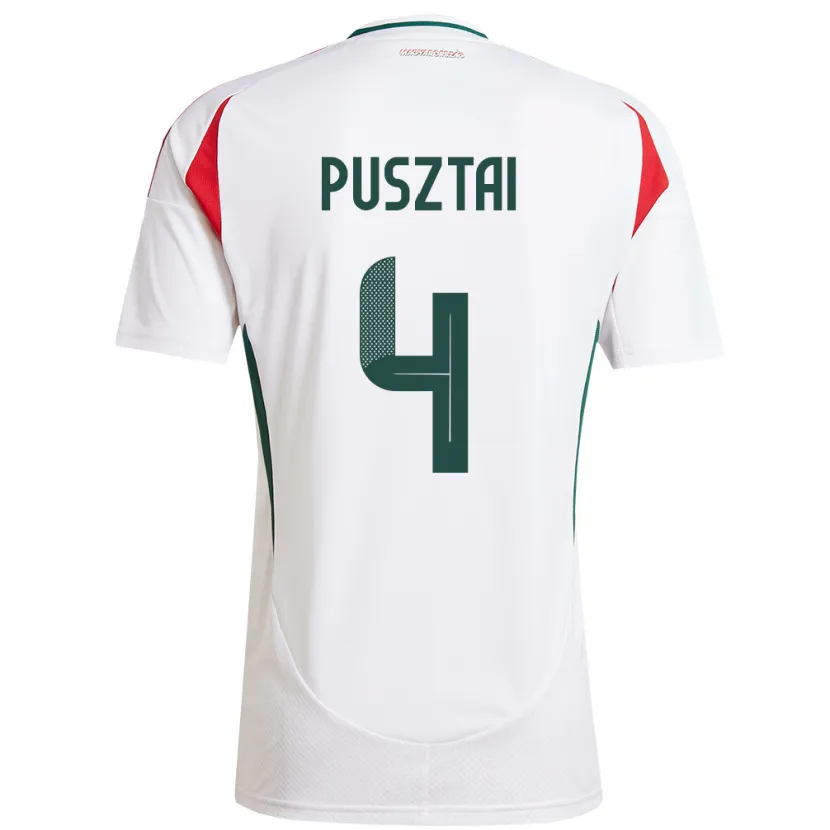 DanxenキッズハンガリーSára Pusztai#4白アウェイシャツ24-26ジャージーユニフォーム