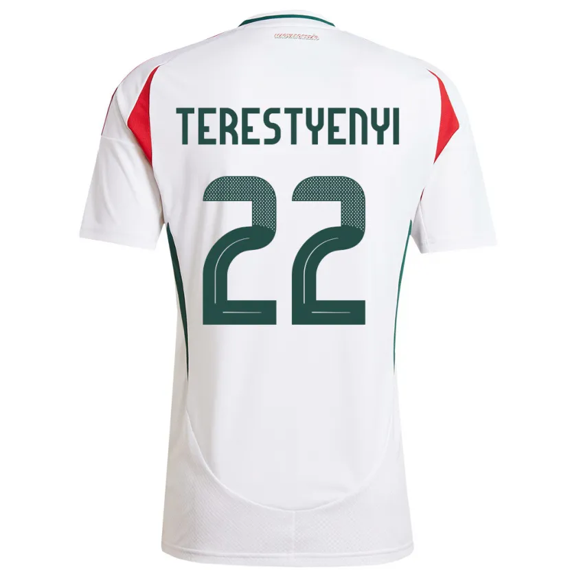 DanxenキッズハンガリーAnna Terestyényi#22白アウェイシャツ24-26ジャージーユニフォーム