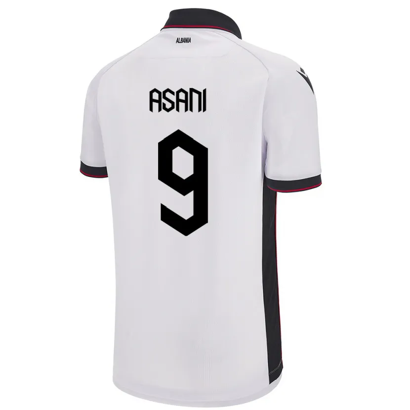 Danxenキッズアルバニアヤシル・アサニ#9白アウェイシャツ24-26ジャージーユニフォーム