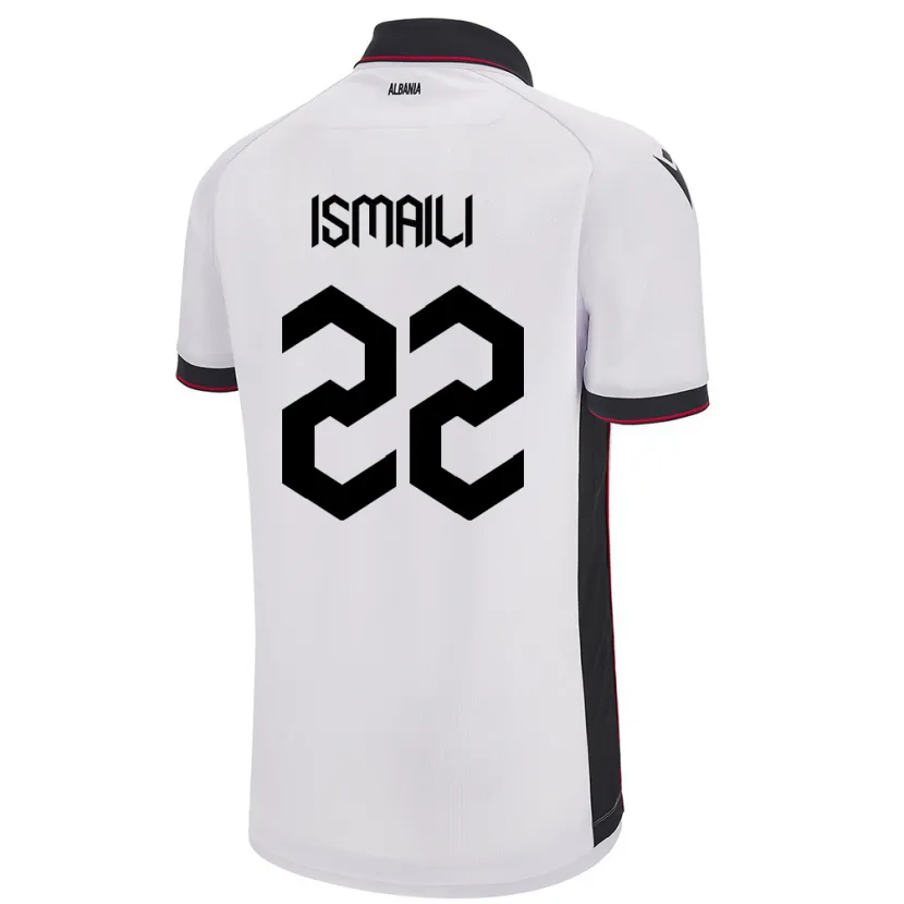 DanxenキッズアルバニアYsni Ismaili#22白アウェイシャツ24-26ジャージーユニフォーム
