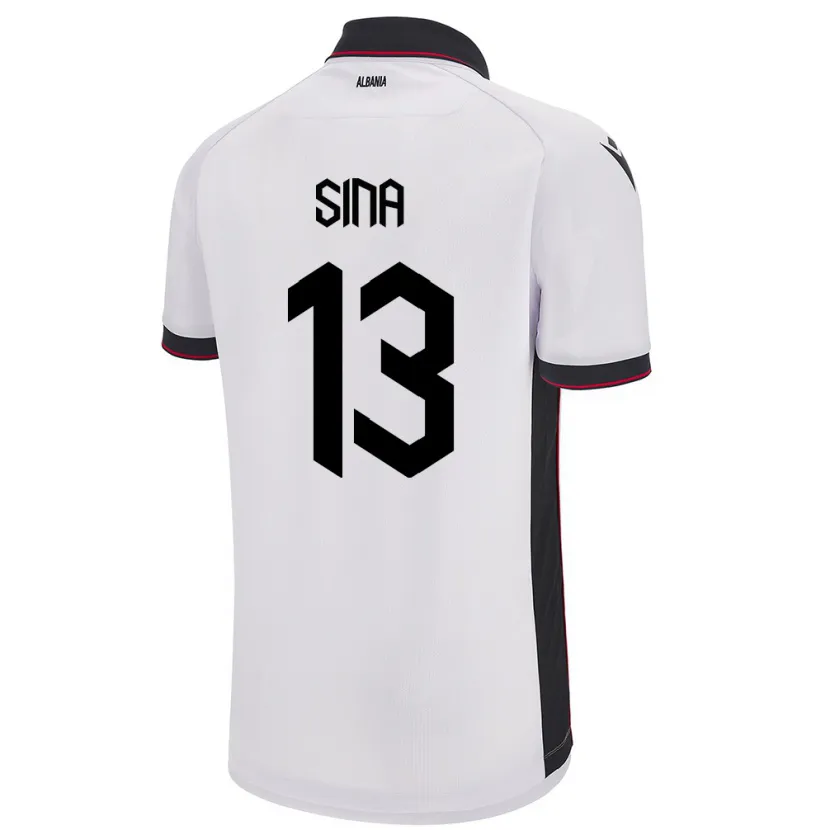 DanxenキッズアルバニアSamuele Sina#13白アウェイシャツ24-26ジャージーユニフォーム