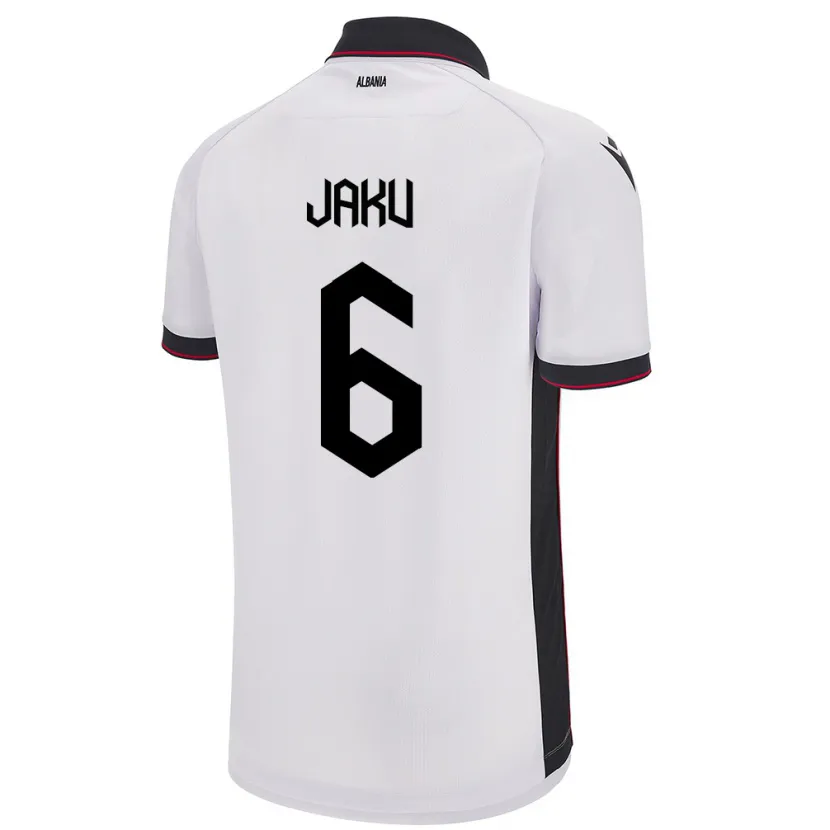 DanxenキッズアルバニアJordi Jaku#6白アウェイシャツ24-26ジャージーユニフォーム