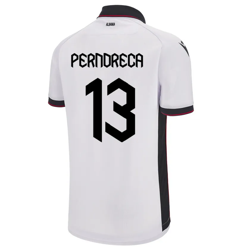 DanxenキッズアルバニアFabjan Perndreca#13白アウェイシャツ24-26ジャージーユニフォーム
