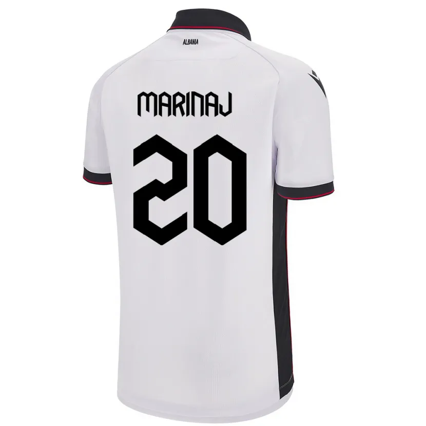 DanxenキッズアルバニアKledi Marinaj#20白アウェイシャツ24-26ジャージーユニフォーム