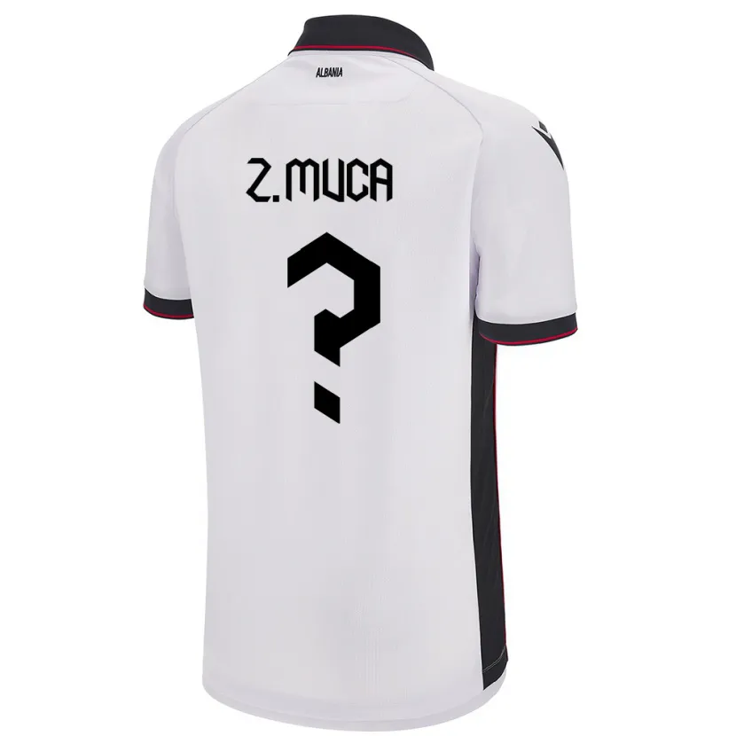DanxenキッズアルバニアZylyf Muça#0白アウェイシャツ24-26ジャージーユニフォーム
