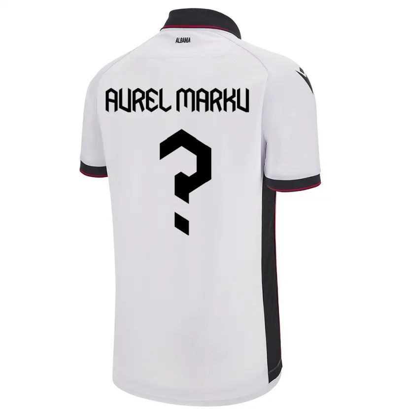 DanxenキッズアルバニアAurel Marku#0白アウェイシャツ24-26ジャージーユニフォーム