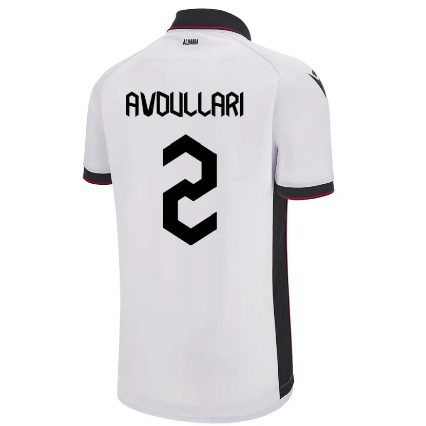 DanxenキッズアルバニアDavide Avdullari#2白アウェイシャツ24-26ジャージーユニフォーム