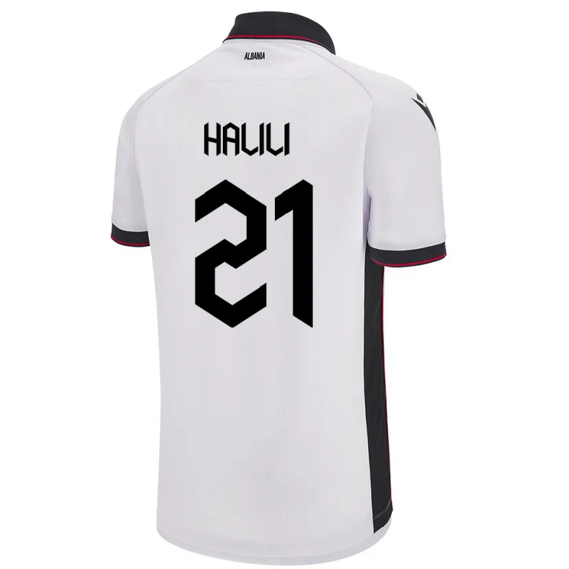 DanxenキッズアルバニアRenato Halili#21白アウェイシャツ24-26ジャージーユニフォーム