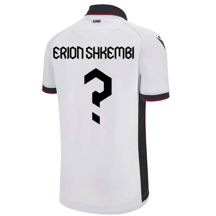 DanxenキッズアルバニアErion Shkembi#0白アウェイシャツ24-26ジャージーユニフォーム