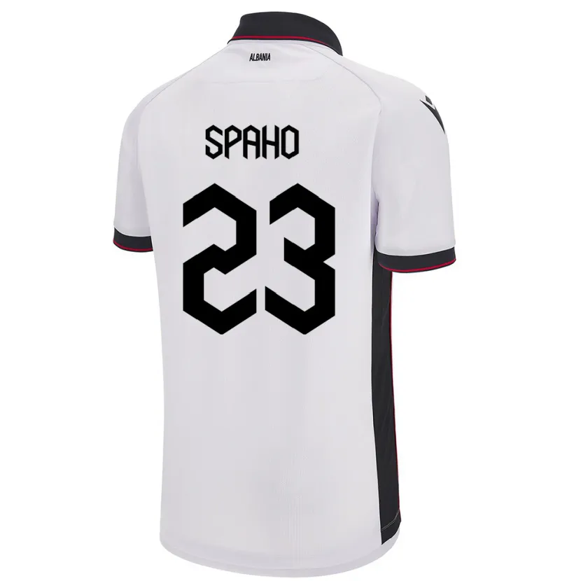 DanxenキッズアルバニアKlesjana Spaho#23白アウェイシャツ24-26ジャージーユニフォーム