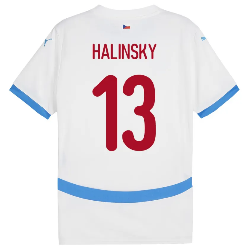 DanxenキッズチェコDenis Halinsky#13白アウェイシャツ24-26ジャージーユニフォーム