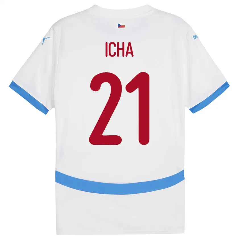 DanxenキッズチェコMarek Icha#21白アウェイシャツ24-26ジャージーユニフォーム