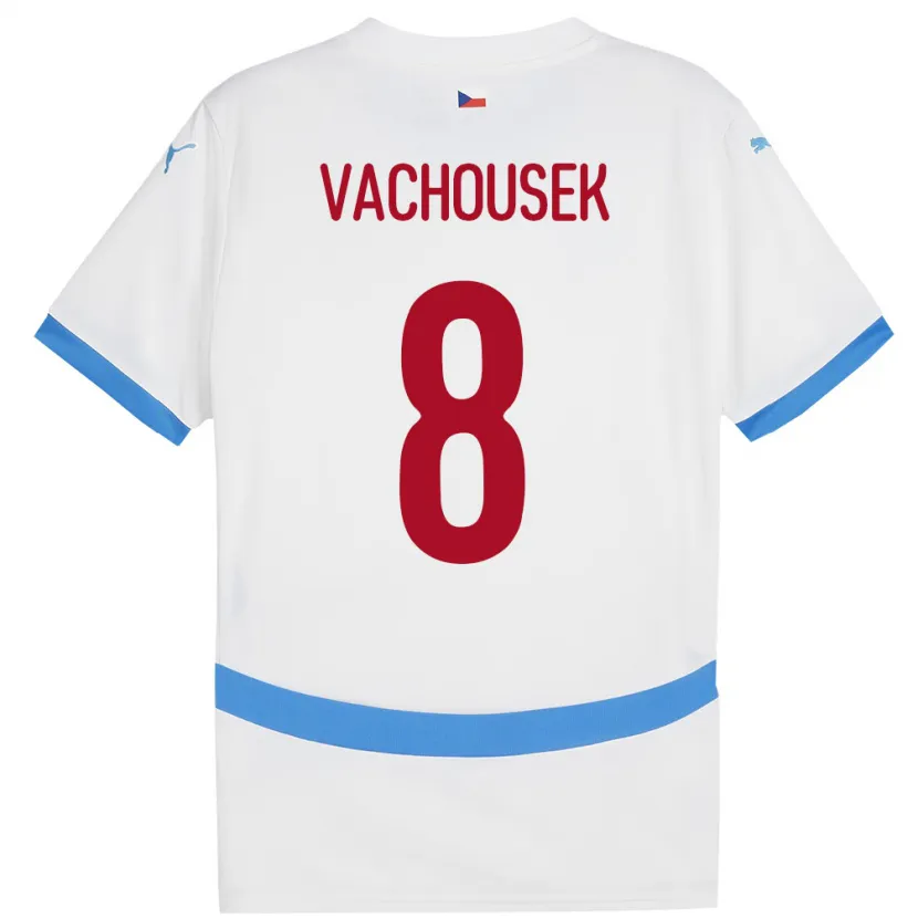 DanxenキッズチェコTadeas Vachousek#8白アウェイシャツ24-26ジャージーユニフォーム