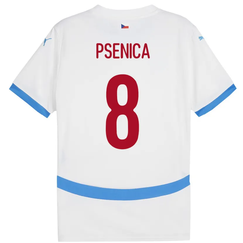 DanxenキッズチェコJiri Psenica#8白アウェイシャツ24-26ジャージーユニフォーム