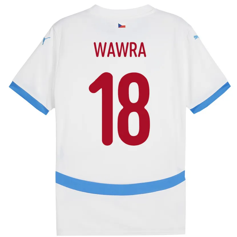 DanxenキッズチェコOndrej Wawra#18白アウェイシャツ24-26ジャージーユニフォーム