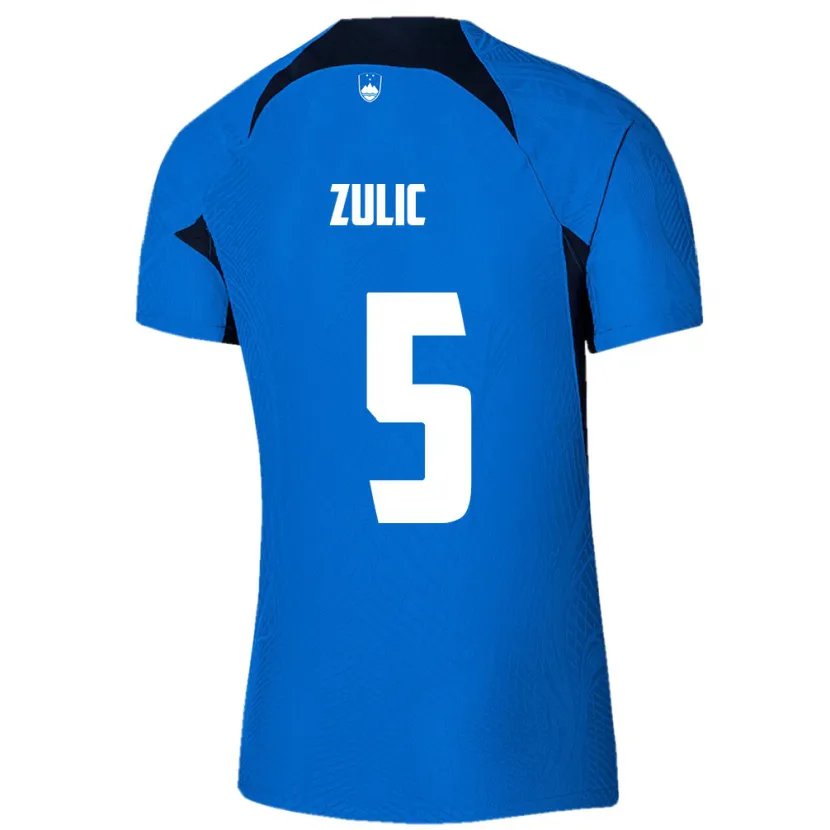 DanxenキッズスロベニアAnel Zulic#5青アウェイシャツ24-26ジャージーユニフォーム
