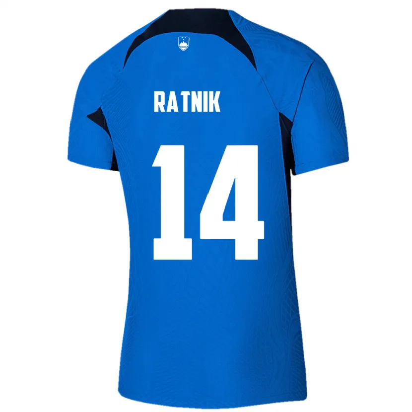 DanxenキッズスロベニアMarcel Ratnik#14青アウェイシャツ24-26ジャージーユニフォーム