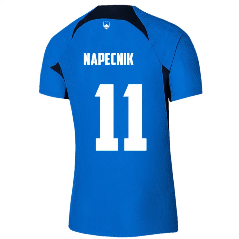DanxenキッズスロベニアGal Napecnik#11青アウェイシャツ24-26ジャージーユニフォーム