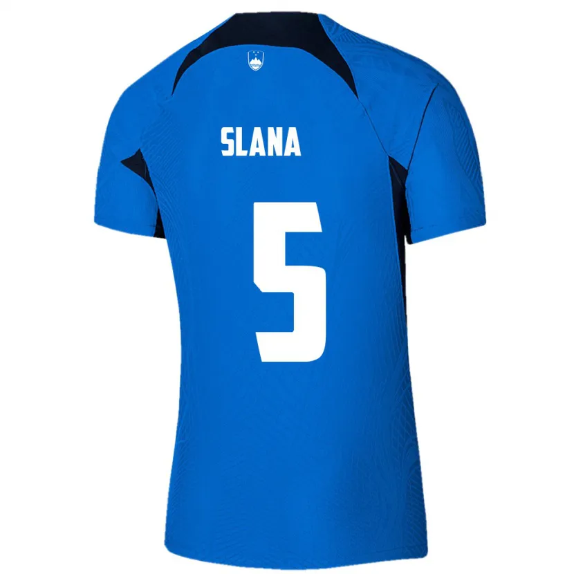 DanxenキッズスロベニアFilip Slana#5青アウェイシャツ24-26ジャージーユニフォーム