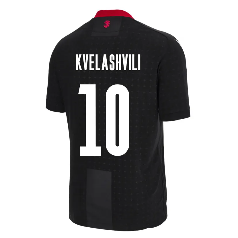 DanxenキッズジョージアNikoloz Kvelashvili#10黒アウェイシャツ24-26ジャージーユニフォーム