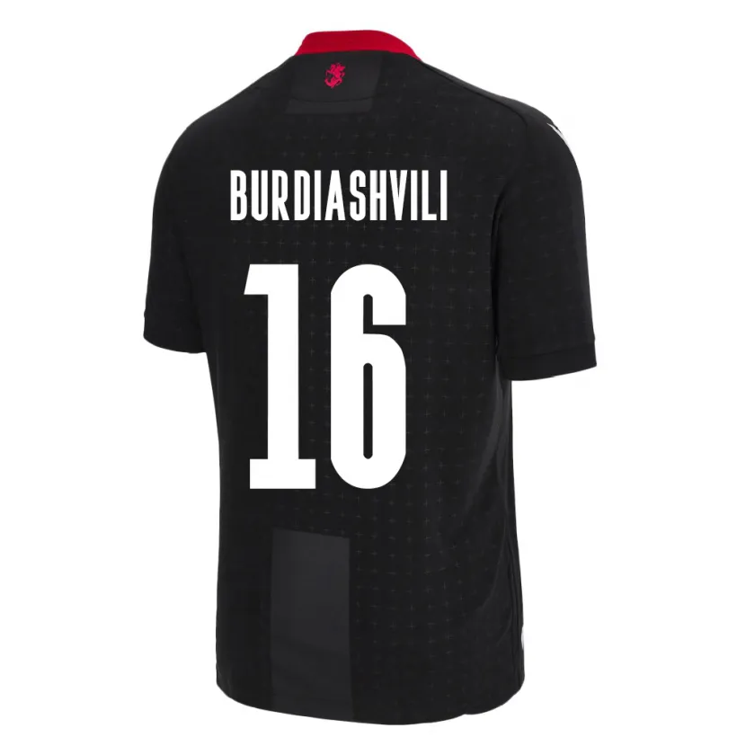 DanxenキッズジョージアBeka Burdiashvili#16黒アウェイシャツ24-26ジャージーユニフォーム