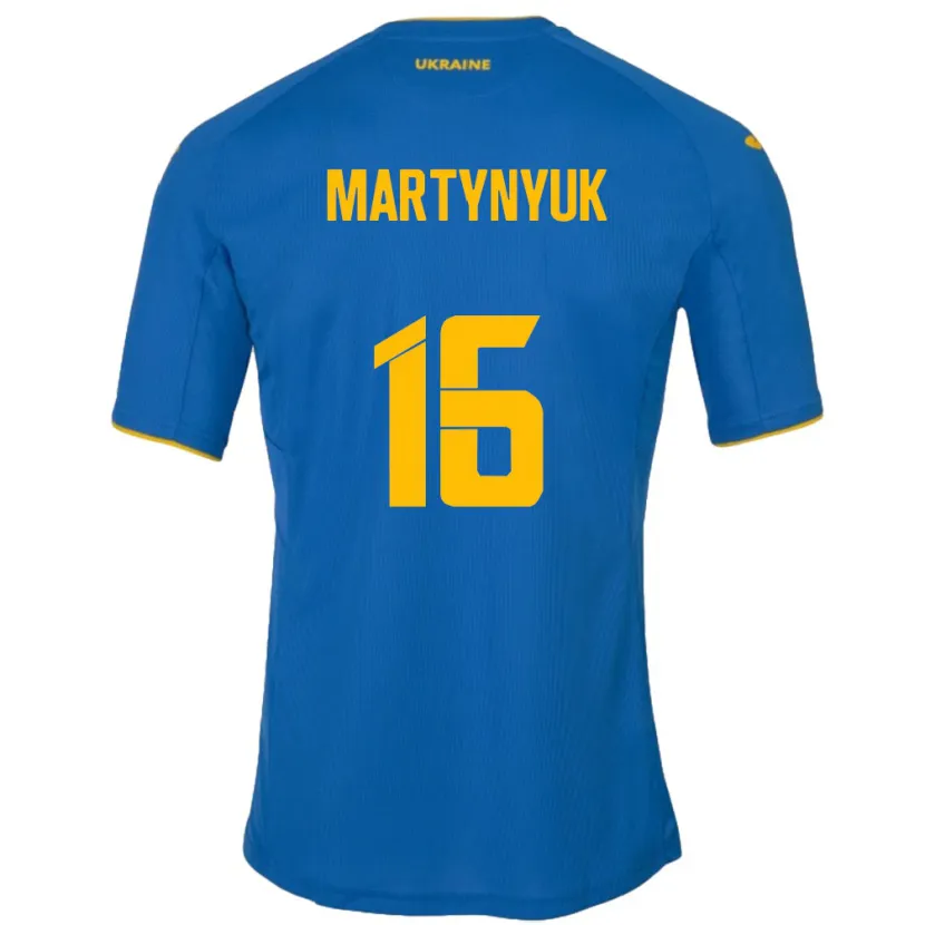 DanxenキッズウクライナOleksandr Martynyuk#16青アウェイシャツ24-26ジャージーユニフォーム
