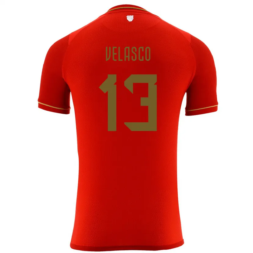 DanxenキッズボリビアJhon Velasco#13赤アウェイシャツ24-26ジャージーユニフォーム