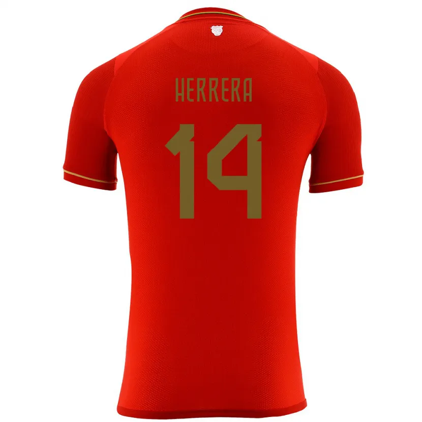 DanxenキッズボリビアJosé Herrera#14赤アウェイシャツ24-26ジャージーユニフォーム