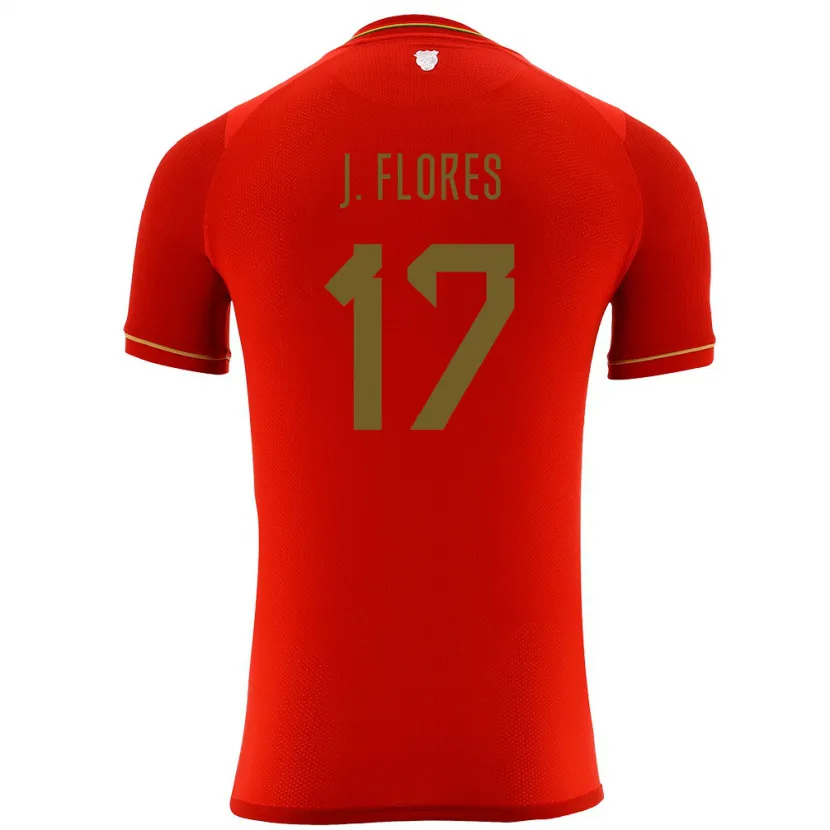 DanxenキッズボリビアJosé Flores#17赤アウェイシャツ24-26ジャージーユニフォーム