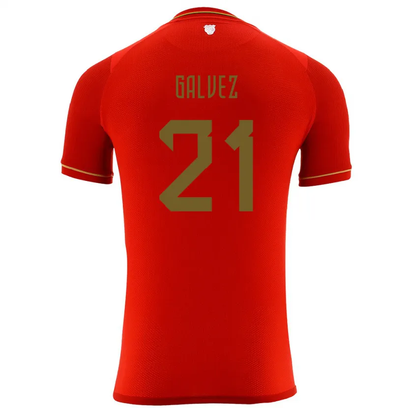 DanxenキッズボリビアVladimir Galvez#21赤アウェイシャツ24-26ジャージーユニフォーム