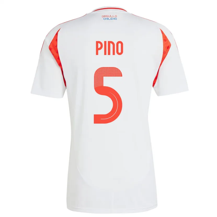 DanxenキッズチリSebastián Pino#5白アウェイシャツ24-26ジャージーユニフォーム