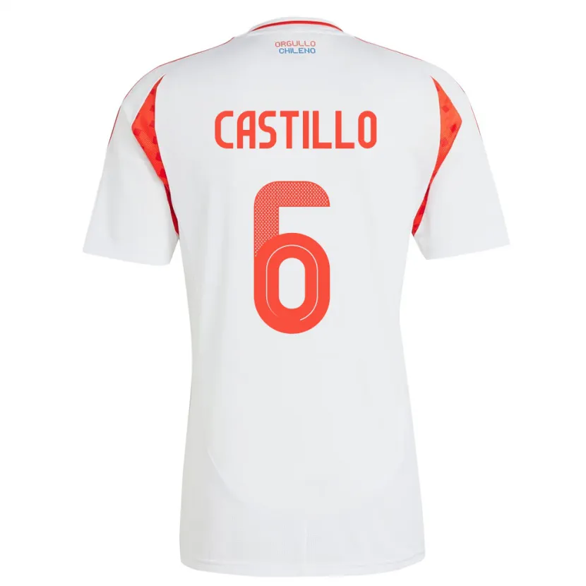 DanxenキッズチリCristóbal Castillo#6白アウェイシャツ24-26ジャージーユニフォーム