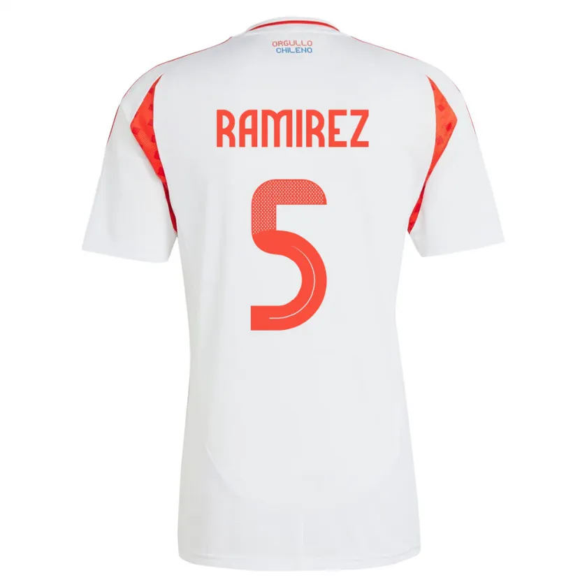 DanxenキッズチリFernanda Ramírez#5白アウェイシャツ24-26ジャージーユニフォーム