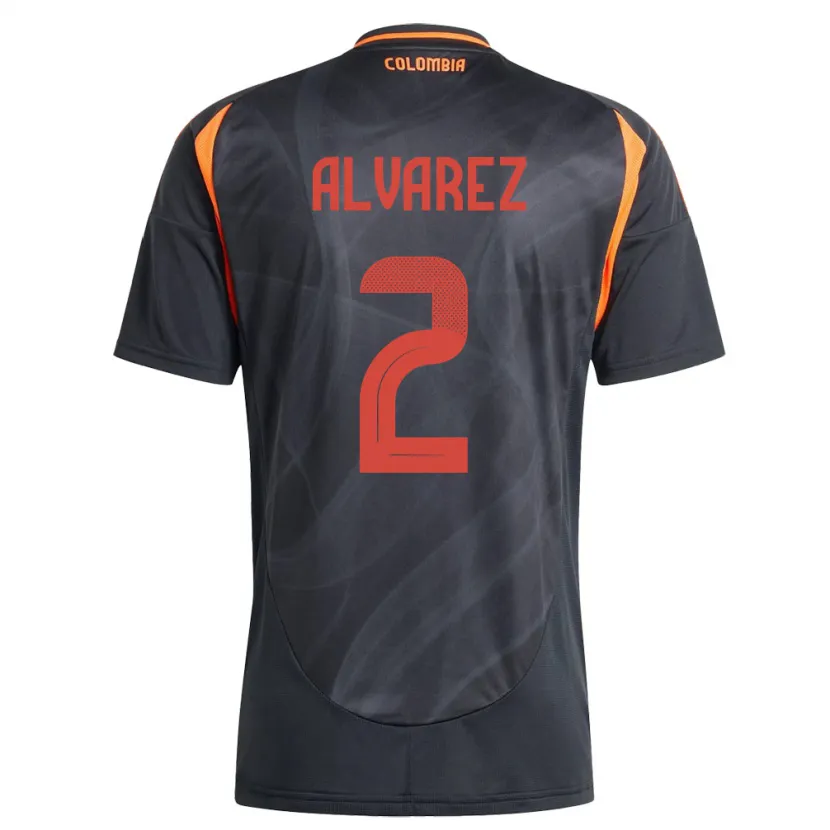 DanxenキッズコロンビアMary Álvarez#2黒アウェイシャツ24-26ジャージーユニフォーム